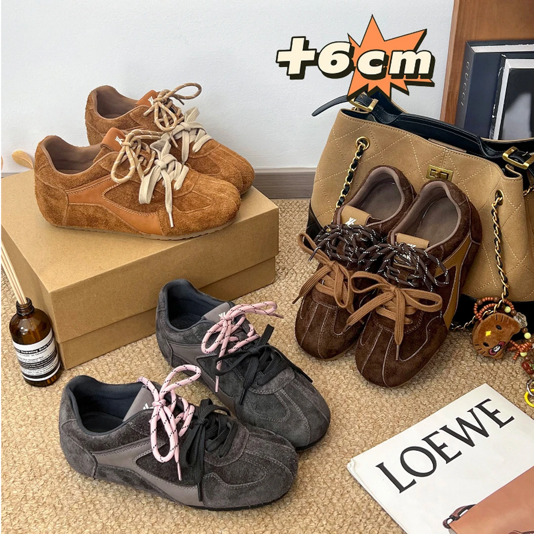 复古内增高6cm阿甘鞋女2025秋冬新款休闲运动鞋单鞋软底德训鞋