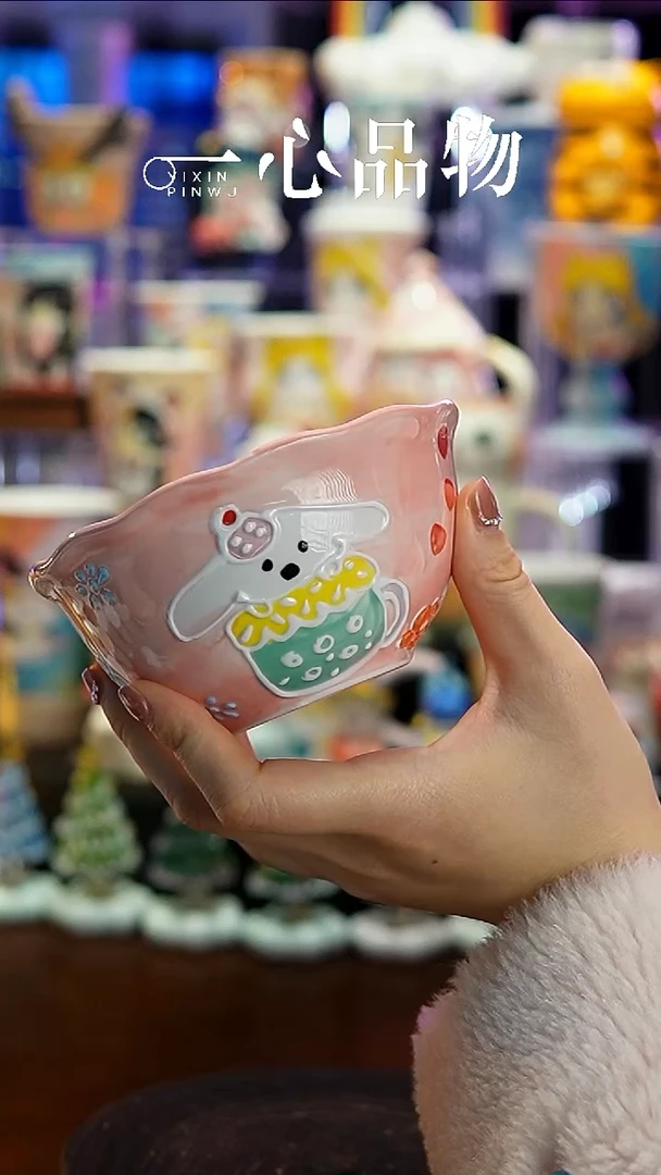 杯子瓷A181景德镇手工手绘杯子摆件