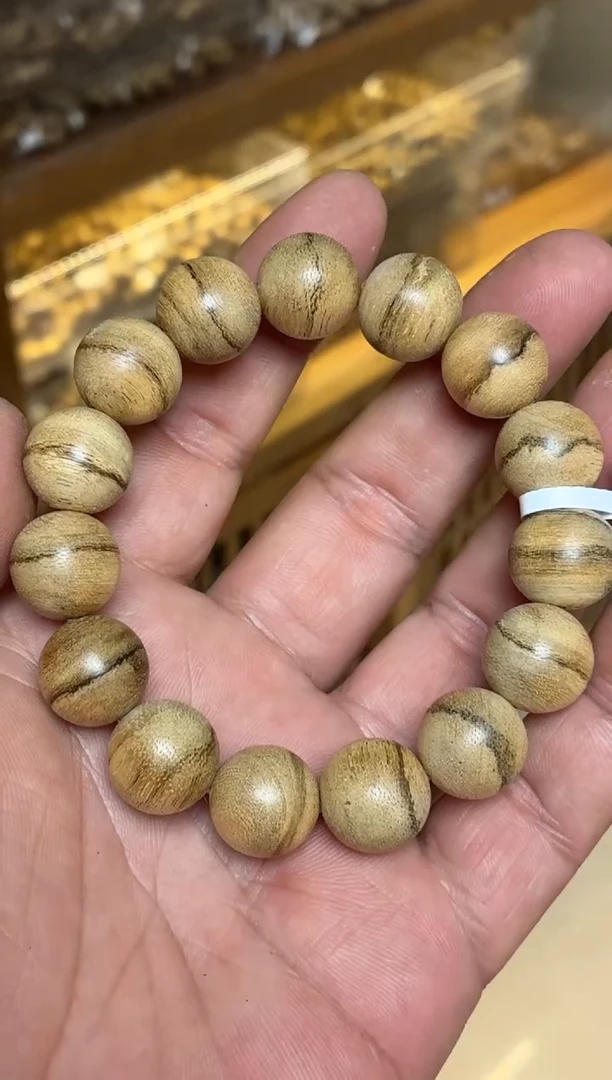 沉香手串 达拉干圆珠单圈虎皮纹1.5多样性发其一