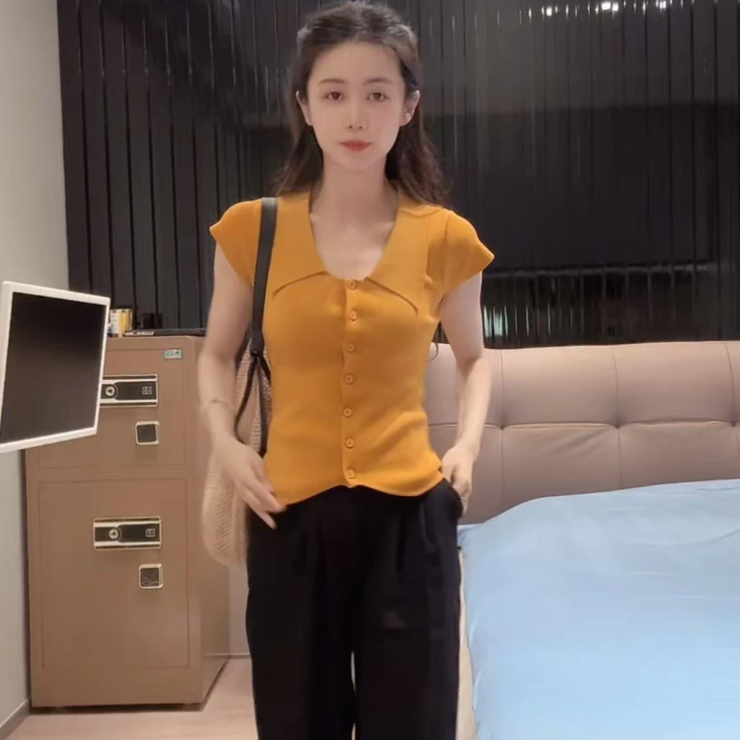 【小小101专属】2025夏季新款翻领短袖针织衫836 HH001