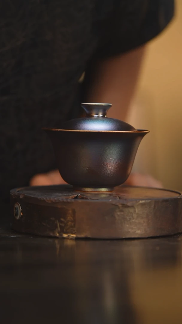 62柴房陶瓷柴烧窑宝盖碗