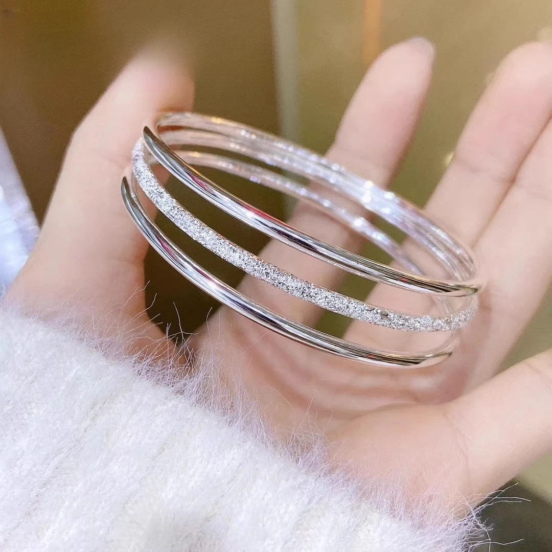 足银手镯 三生三世纯银手镯女生素圈时尚百搭情人节送女友礼物