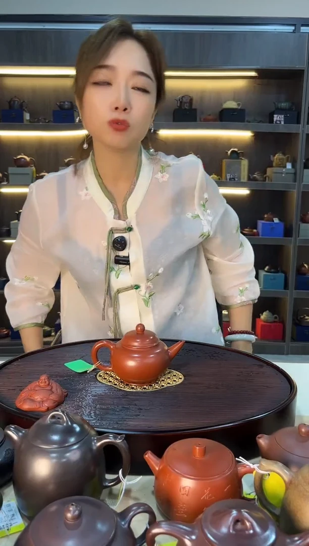 茶壶紫砂光器水平 鱼籽朱泥