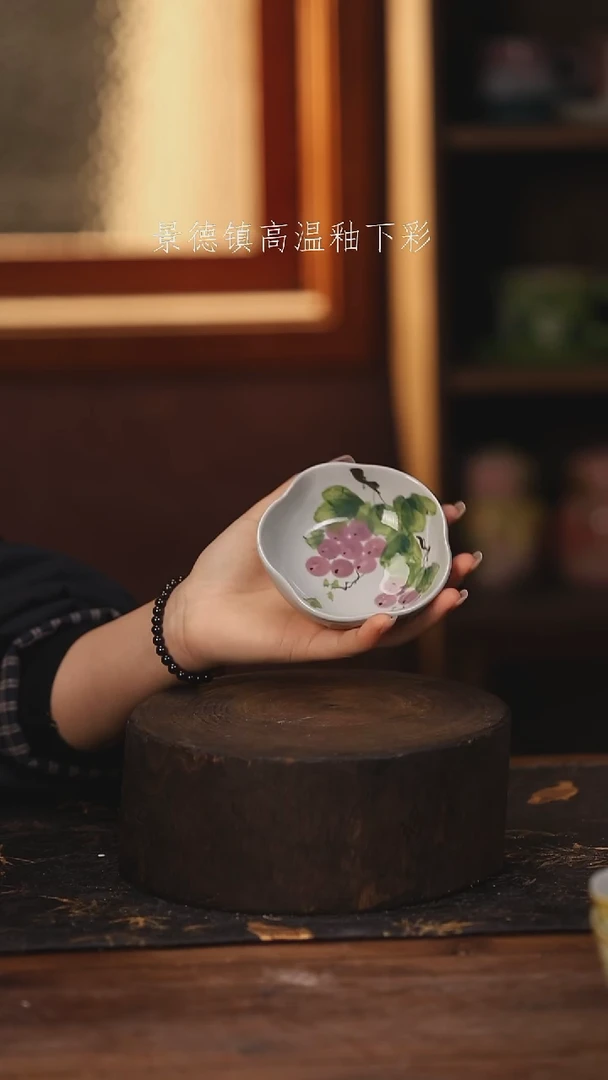 陶瓷景德镇高温釉下手绘陶瓷@L602@