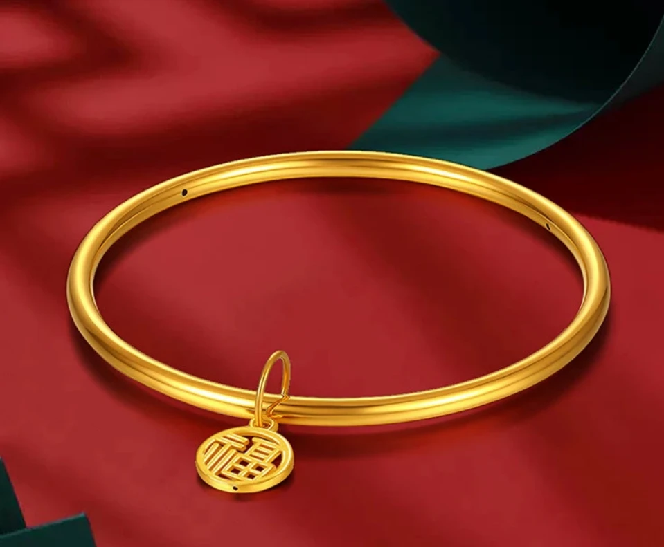 足金福牌手镯时尚百搭镯子