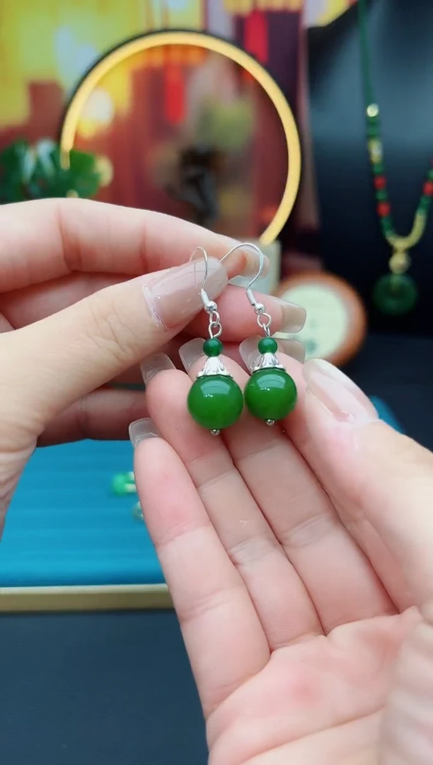 玛瑙/玉髓耳钉银S925镶嵌733000