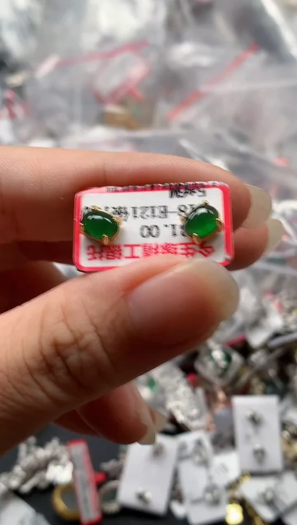 翡翠戒指银S925镶嵌天然A货缅甸翡翠