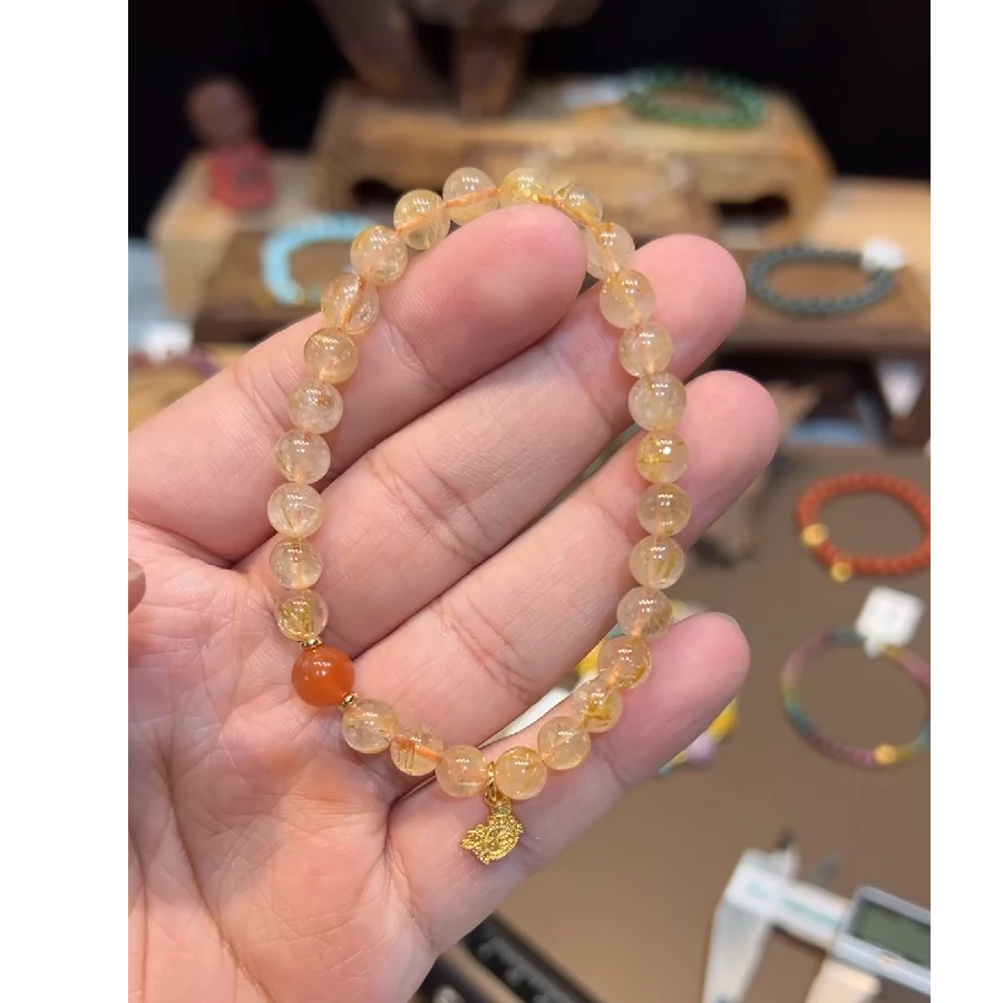 单圈发晶水晶手串6mm搭配螃蟹手链0778多样性发一