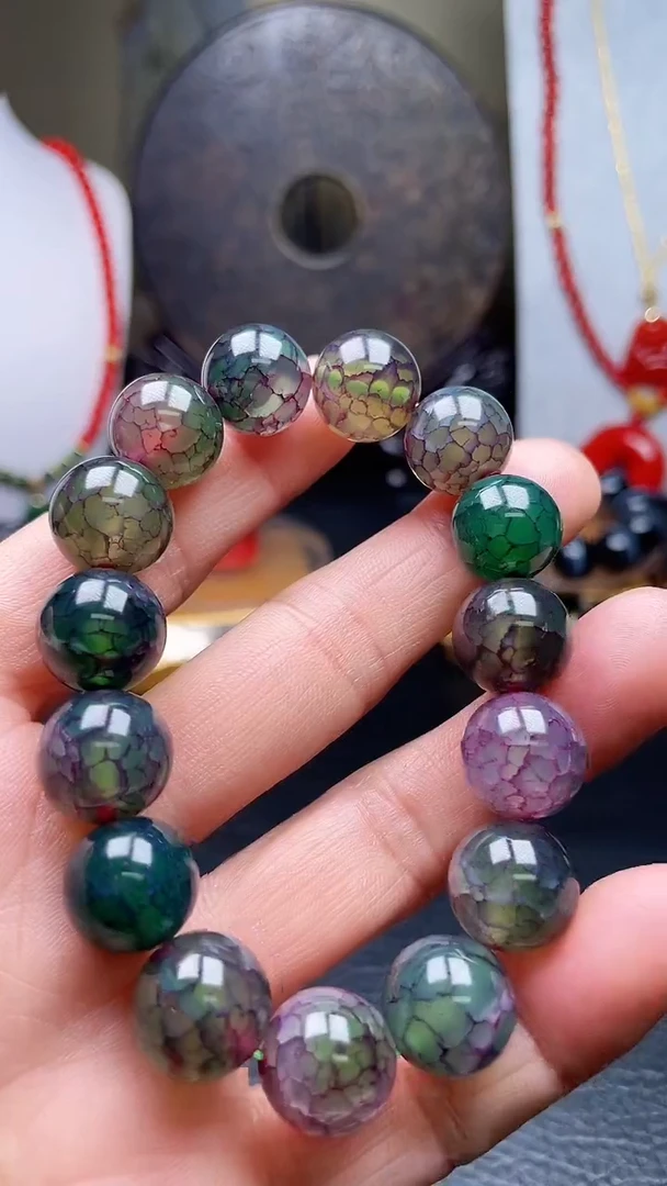 未镶嵌手串玛瑙/玉髓天然珠宝冰清紫龙鳞【多样性拍一发一】