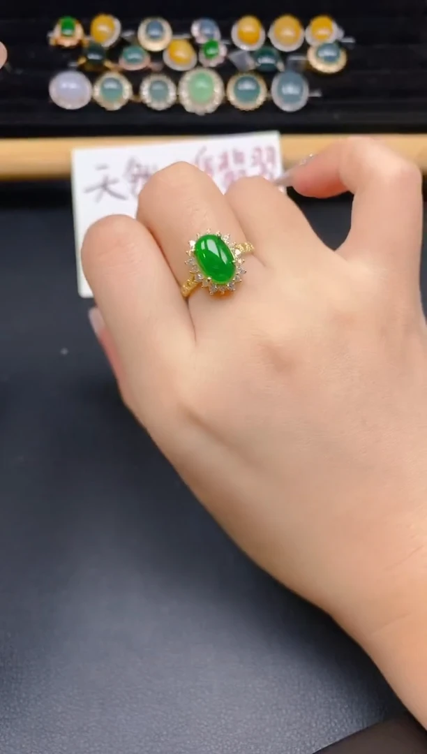 银S925镶嵌戒指翡翠28