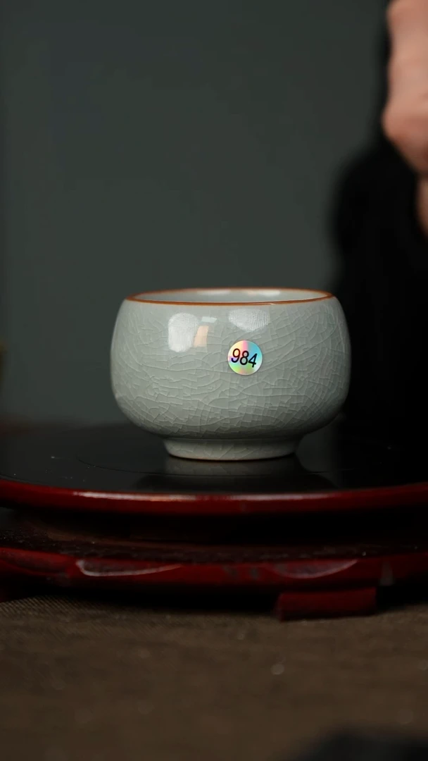 全品 禅定杯 鱼鳞冰花釉 无底款984
