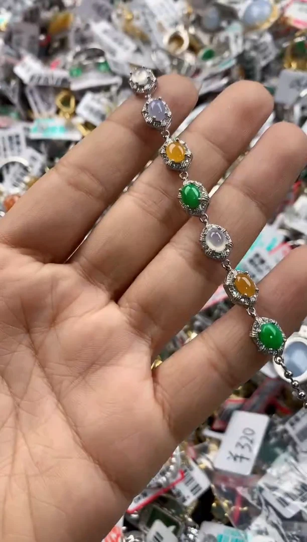 银S925镶嵌戒指翡翠888---6