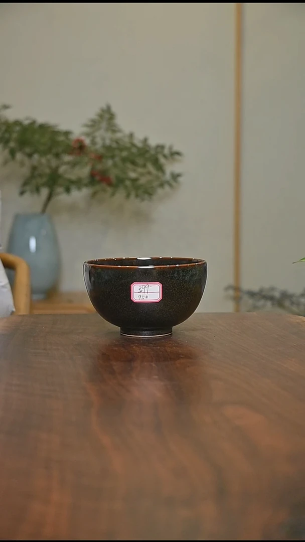 95#碗 矿石釉 微瑕 桑麻款