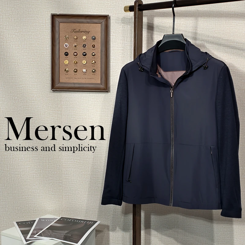 美尔森【休闲风】男士商务休闲轻运动可拆卸连帽款早春薄夹克81256