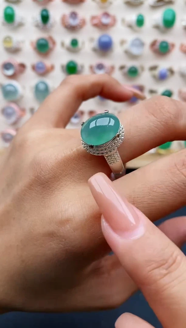 翡翠戒指未镶嵌缅甸天然A货翡翠444  1-1