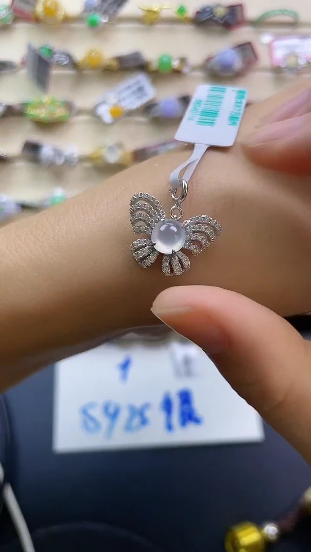 银S925镶嵌戒指翡翠翡翠 蛋面 银S925镶嵌