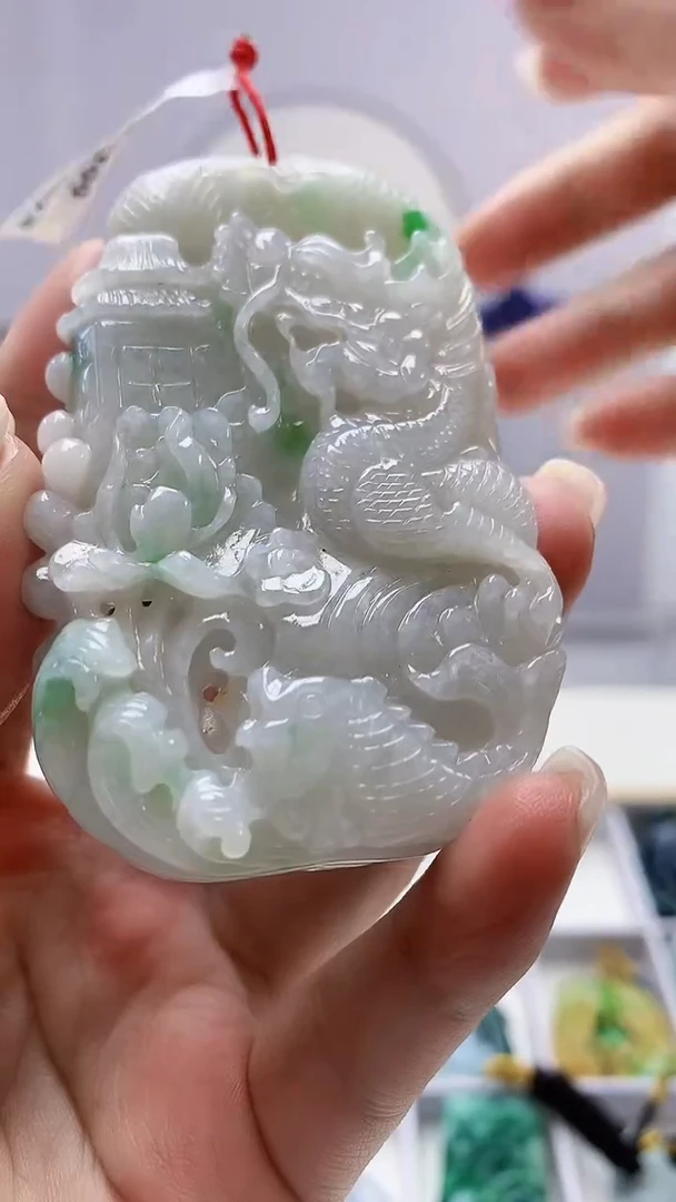 定制翡翠未镶嵌4812ms-毛货154龙牌