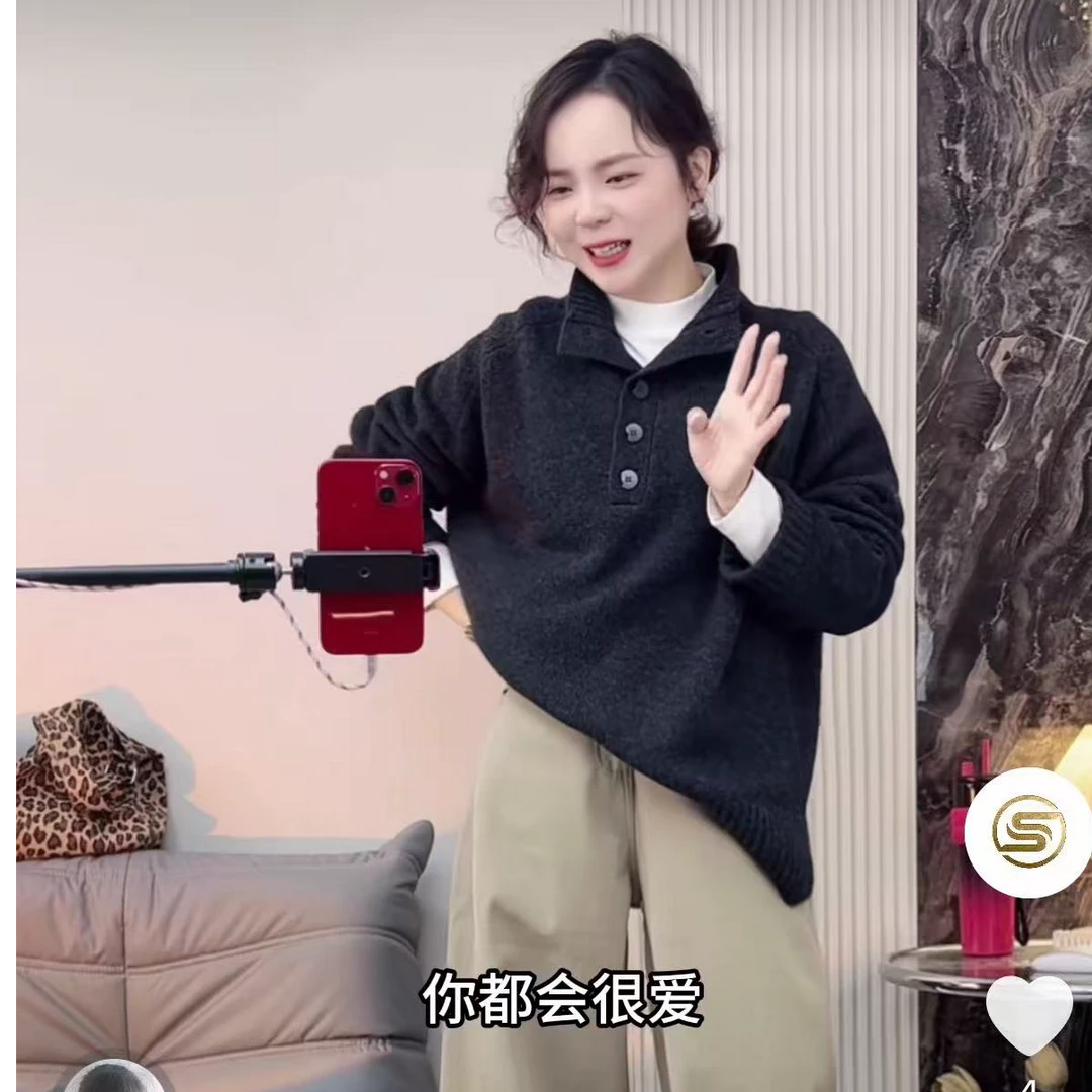 【不可机洗%100全羊毛会起球】思思自留毛衣深灰~