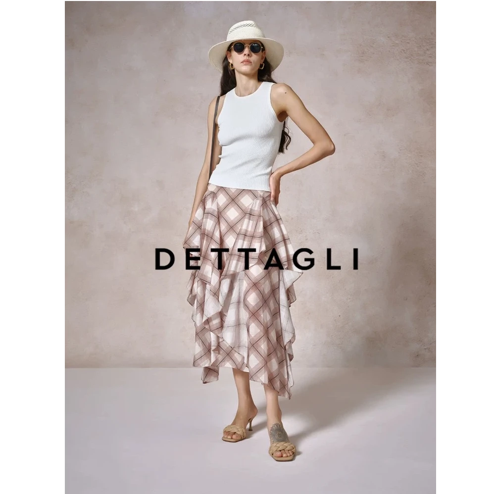 25春夏女士格纹通勤日常百搭辣妹印花半裙DB25B0186