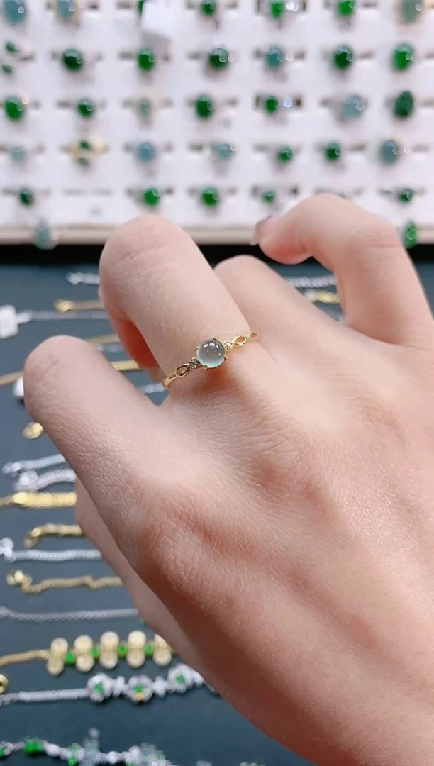 【闪购商品】翡翠戒指银S925镶嵌天然翡翠