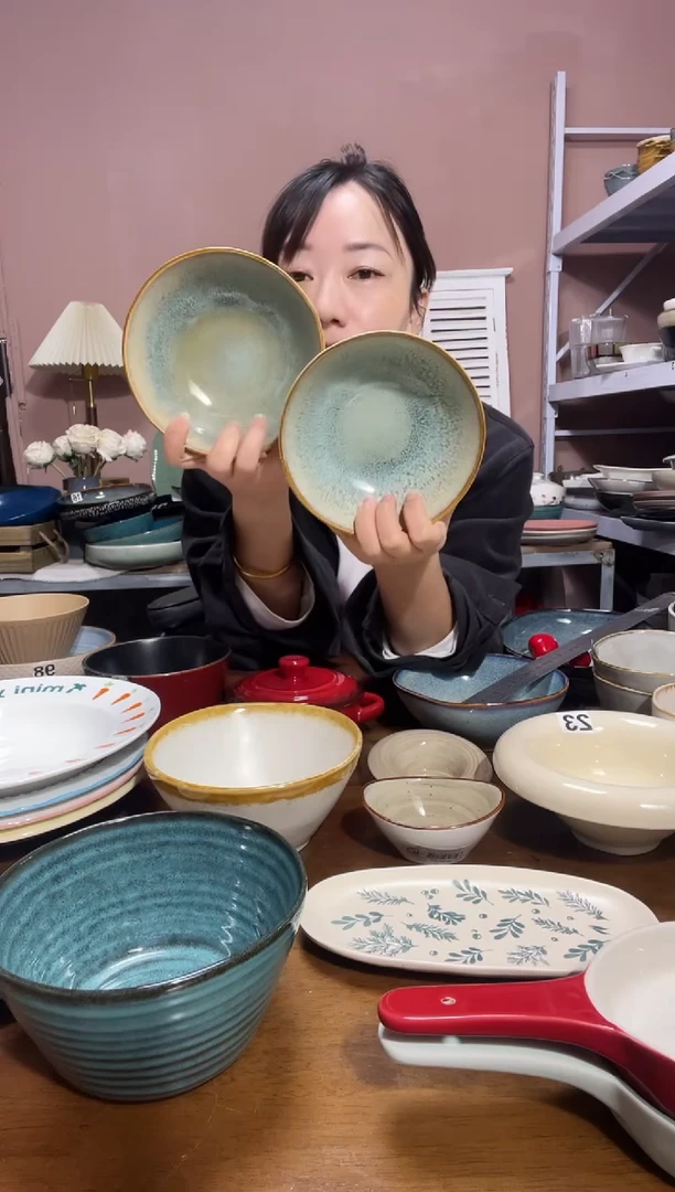 陶瓷微瑕（2个装）绿色小碗