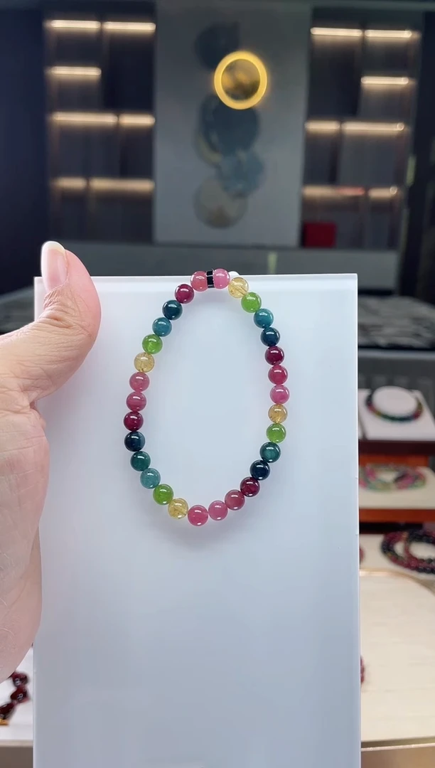 未镶嵌单圈手串6mm+碧玺（多样性发一条）Q