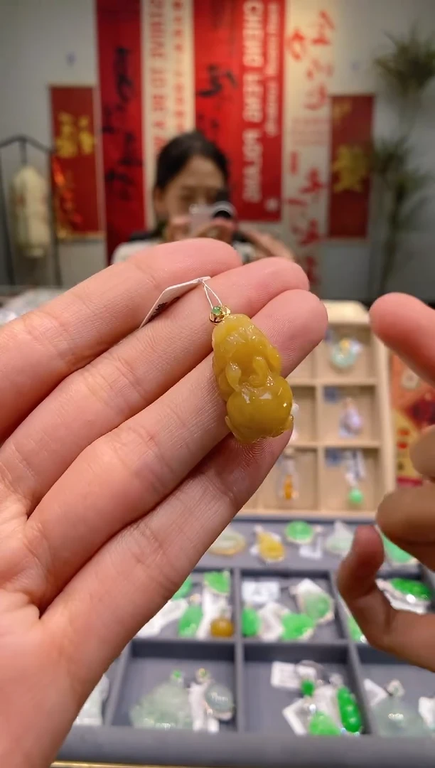 【闪购商品】翡翠吊坠(不含链)18K金镶嵌貔貅