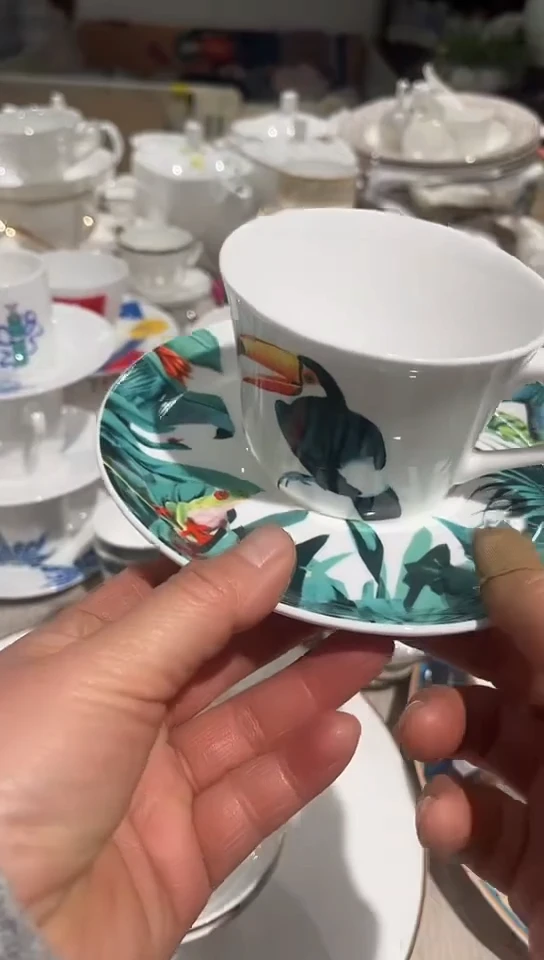 骨瓷隆达骨瓷咖啡杯碟1套