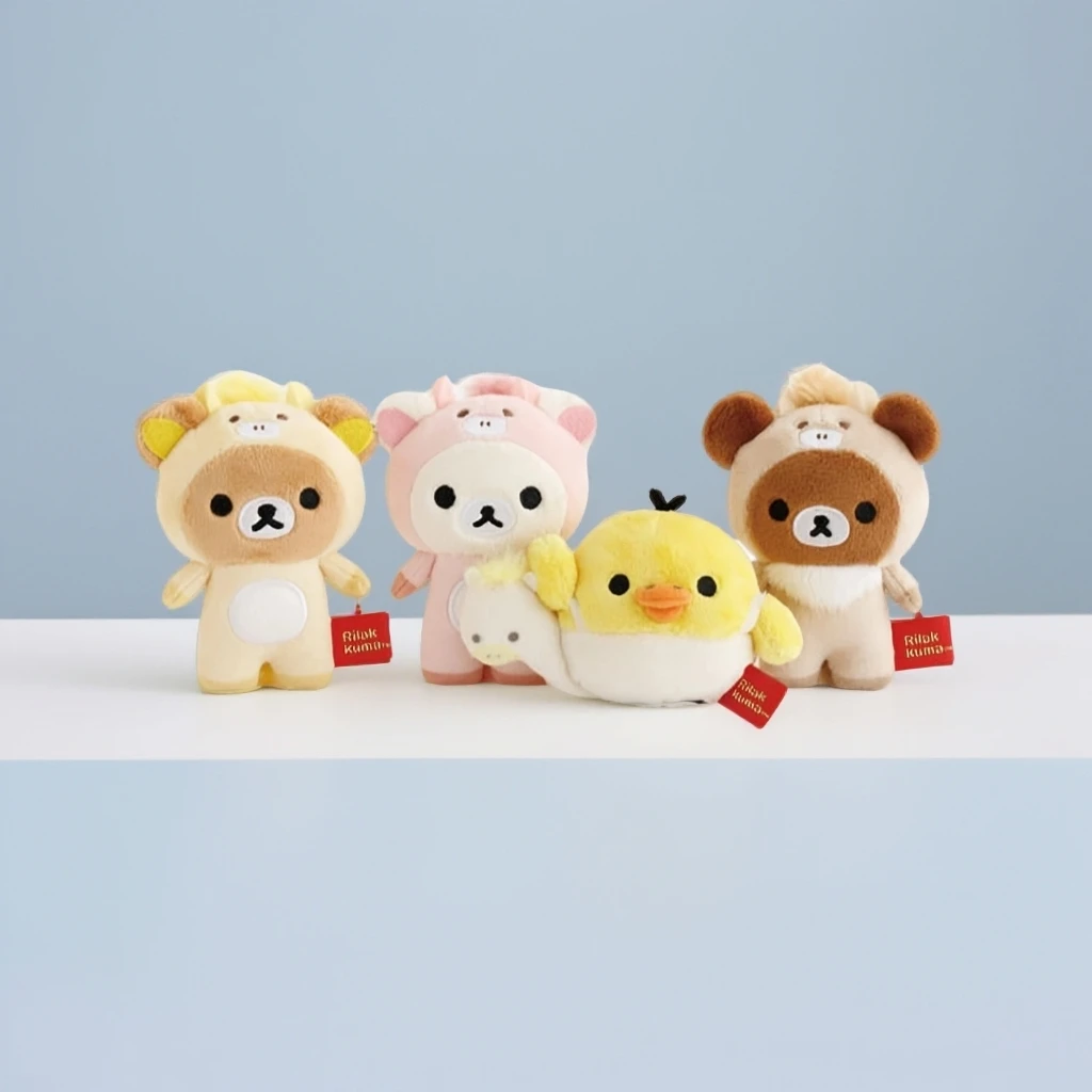 正版轻松熊马年系列毛绒适合带去学校的小玩偶