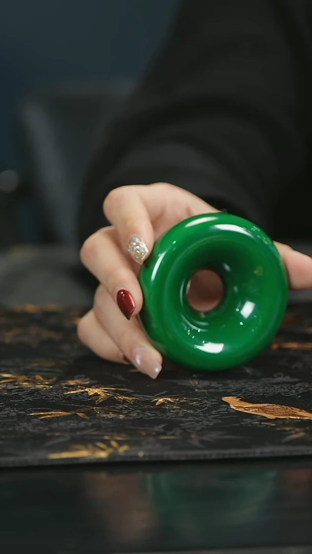 【闪购商品】瓷唐里地王郎窑绿釉甜甜圈盖置1