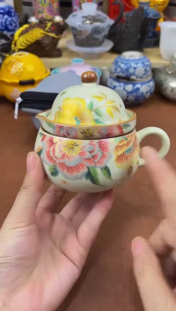 陶瓷茶具摆件旅行套组