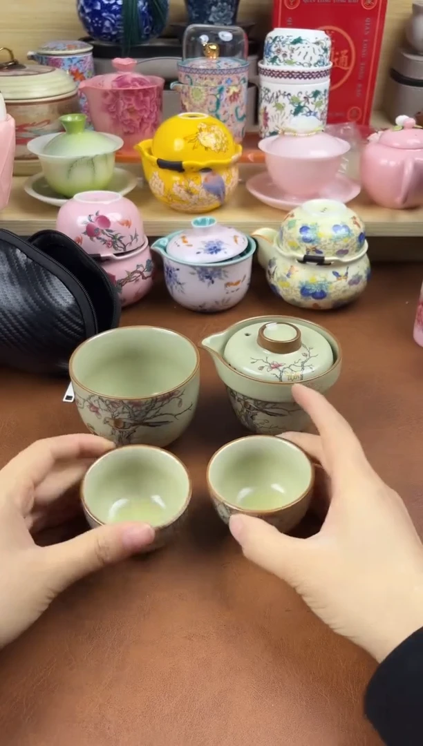 陶陶瓷茶具摆件旅行套组