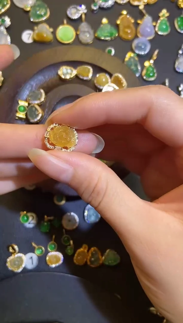 吊坠(不含链)银S925镶嵌翡翠1