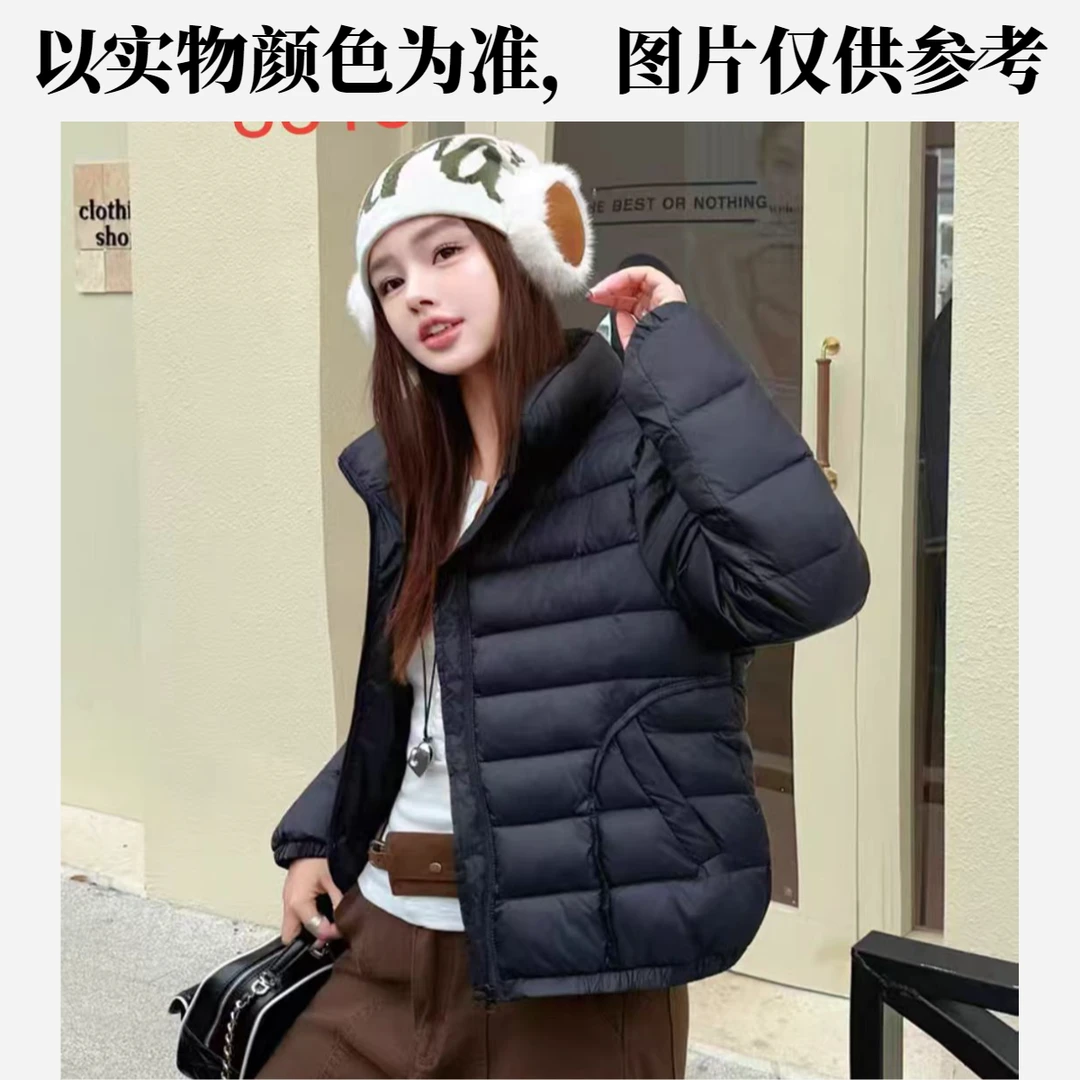 （长约56）冬季新款时尚百搭宽松立领保暖棉服石墨烯泡芙排骨服8813