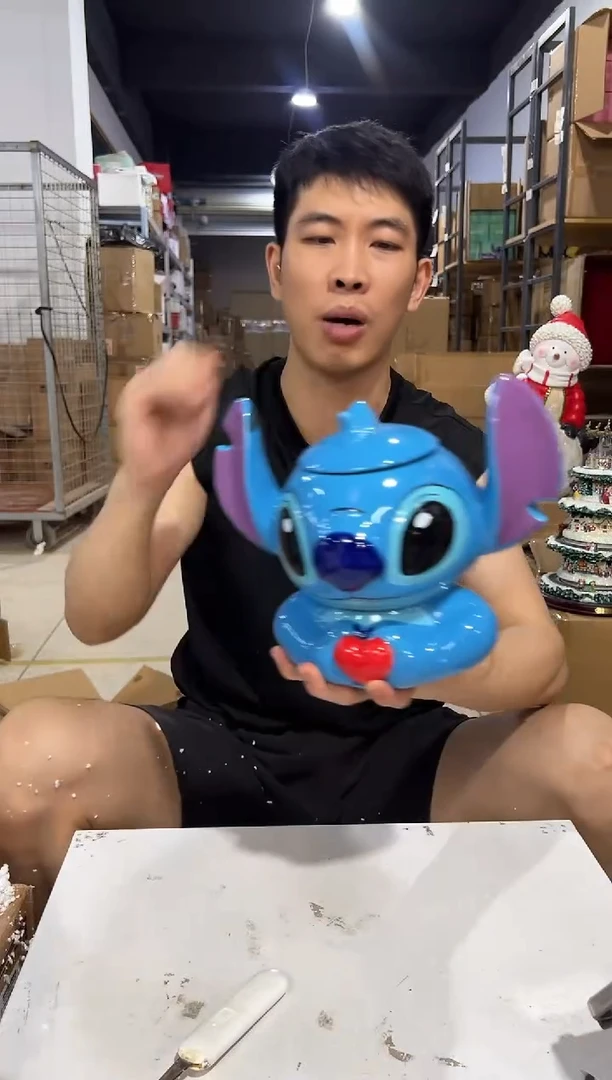 瓷片原盒史迪仔比心储物罐