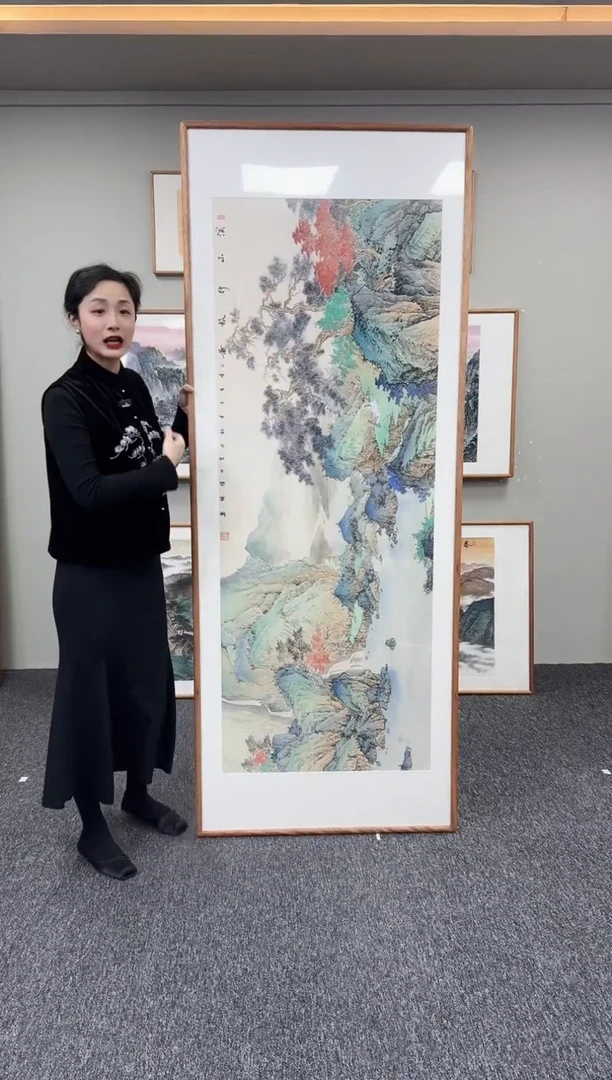 国画艺***中溪山行旅图210*80