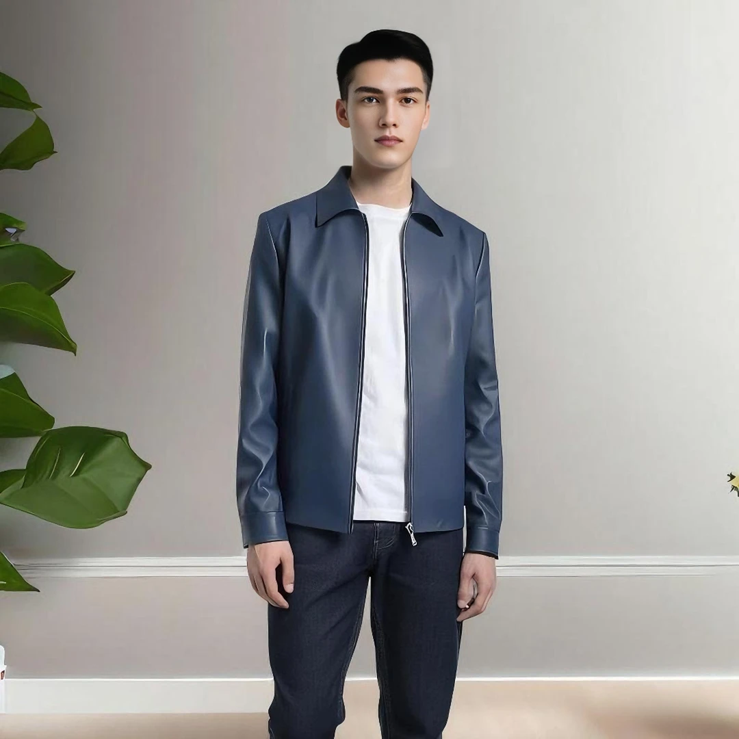 男士真皮夹克25秋冬新款進口头层小绵羊皮鹅绒羽绒服皮衣306