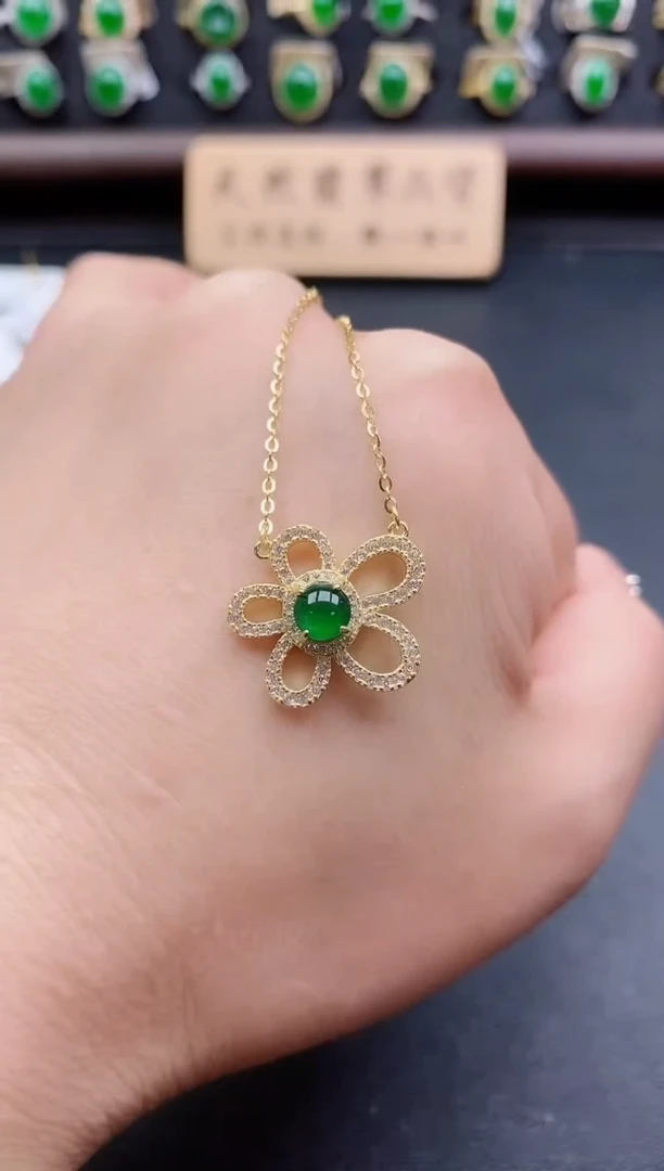 套链银S925镶嵌翡翠1