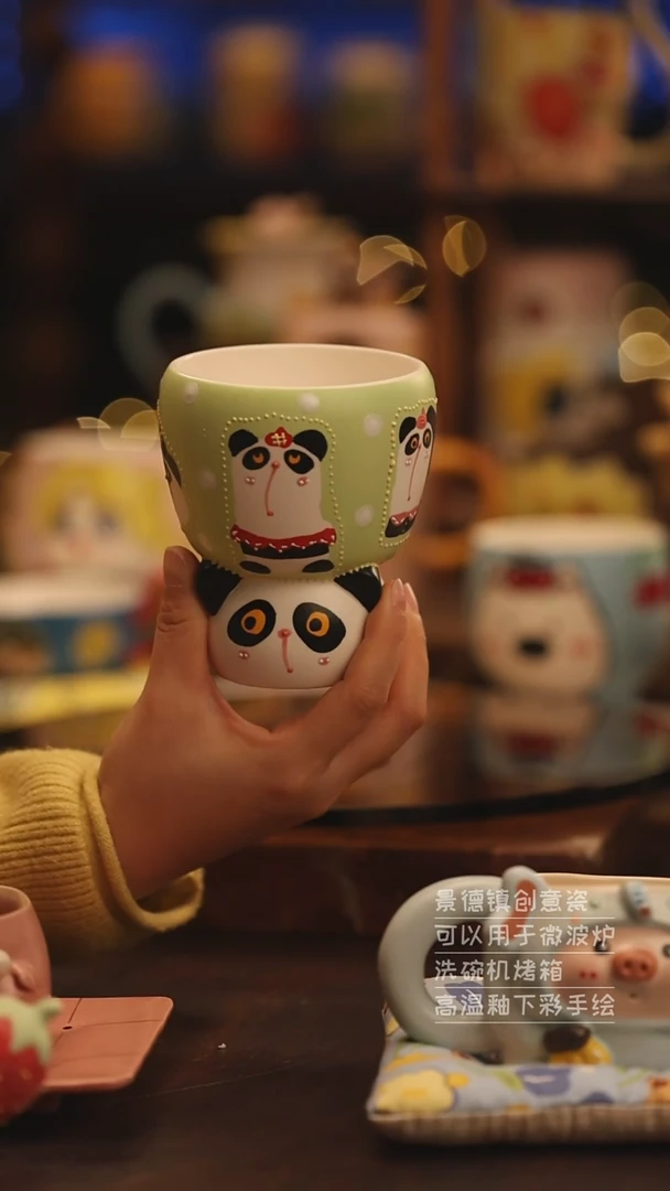 陶瓷景德镇可爱陶瓷釉下彩绘设计师款