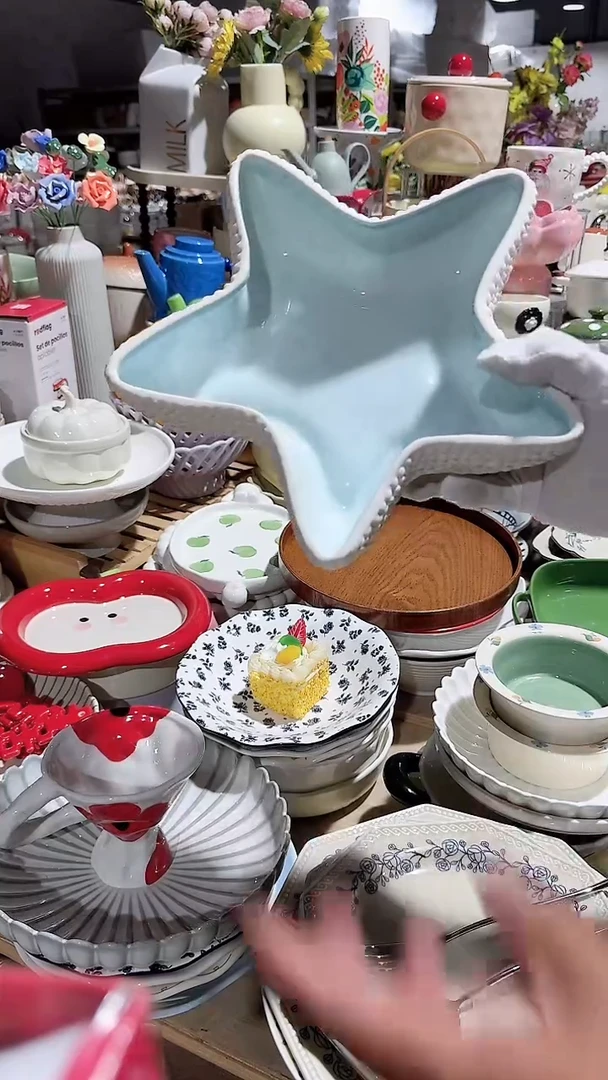 陶瓷海星盘微瑕 凑满20元包邮