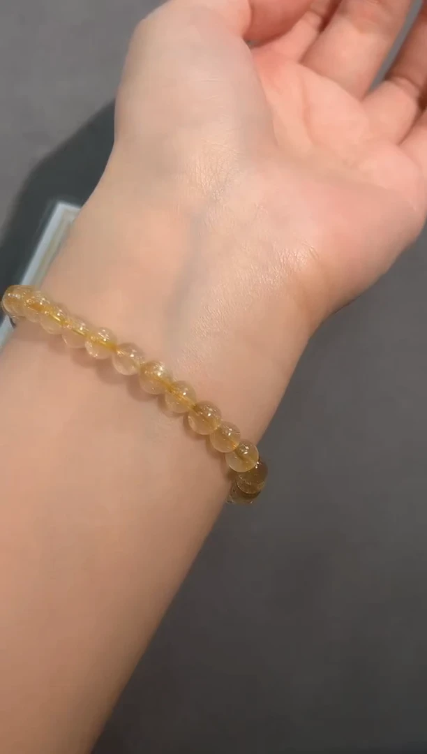 水晶手链未镶嵌22号金发单圈6mm