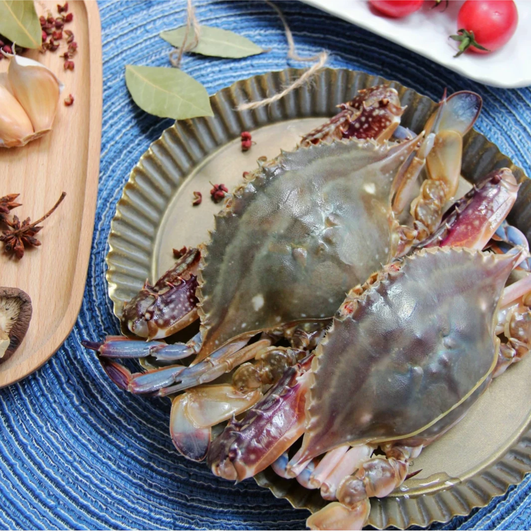 1【保鲜不保活】现称 东港梭子蟹2两左右/只三斤不保腿甲全 微吐水