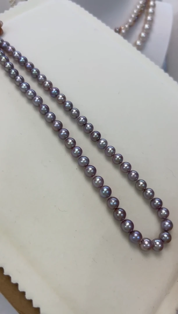 【闪购商品】淡水珍珠颈饰银S925镶嵌6.5-7.5MM
