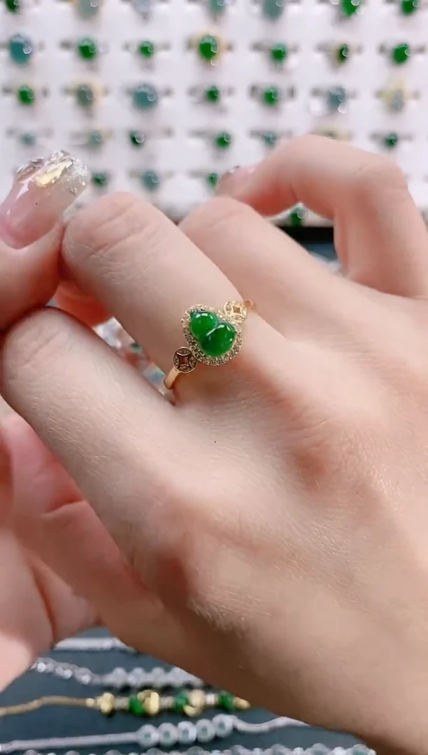 【闪购商品】翡翠戒指银S925镶嵌天然翡翠