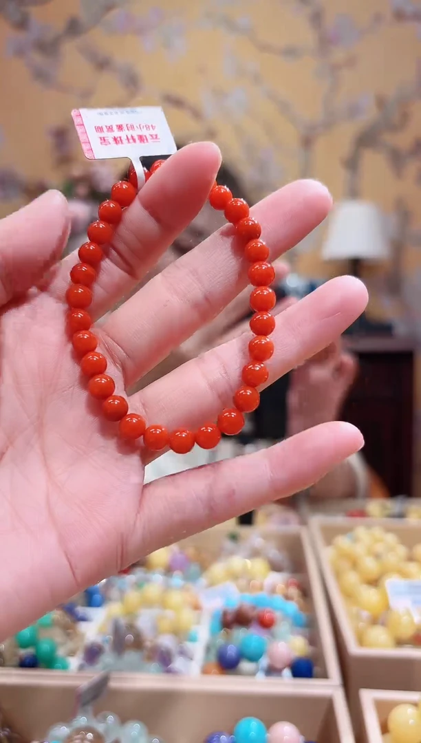 未镶嵌手串南红玛瑙南红满色满肉，6.3