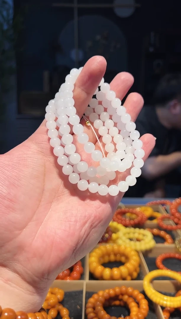 手串未镶嵌和田玉8+108圆珠多圈