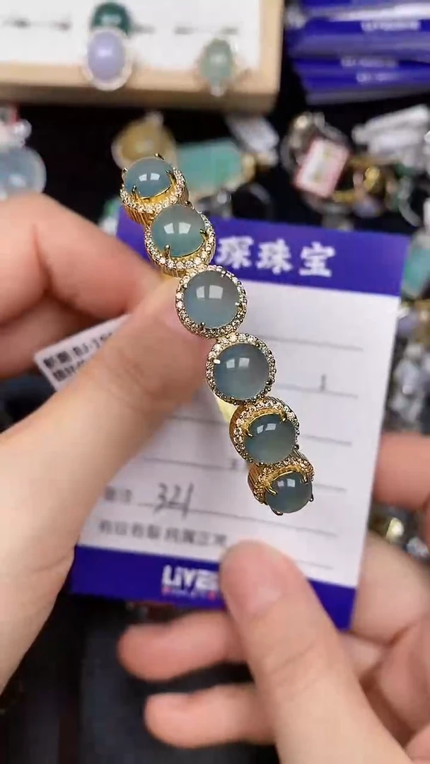 银S925镶嵌戒指翡翠3210