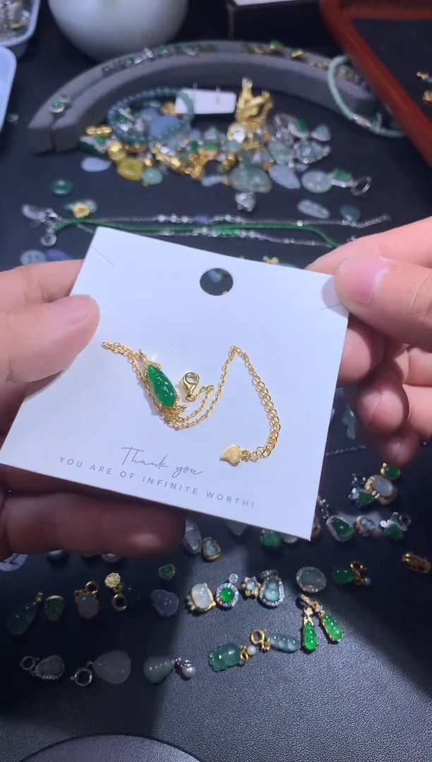 吊坠(不含链)银S925镶嵌翡翠m*i1