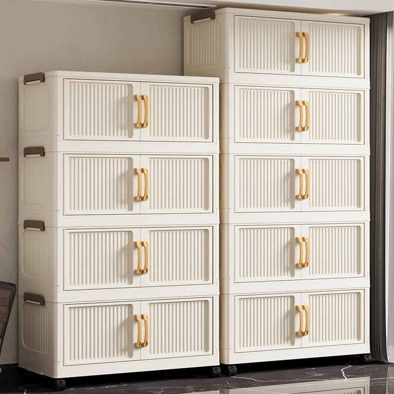 （60型柜子）家用收纳柜大容量客厅儿童零食柜可折叠杂物柜可移动XM