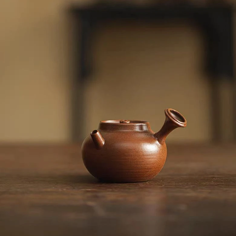蛮己粗陶茶器侘寂风-日式侧把壶（020191）